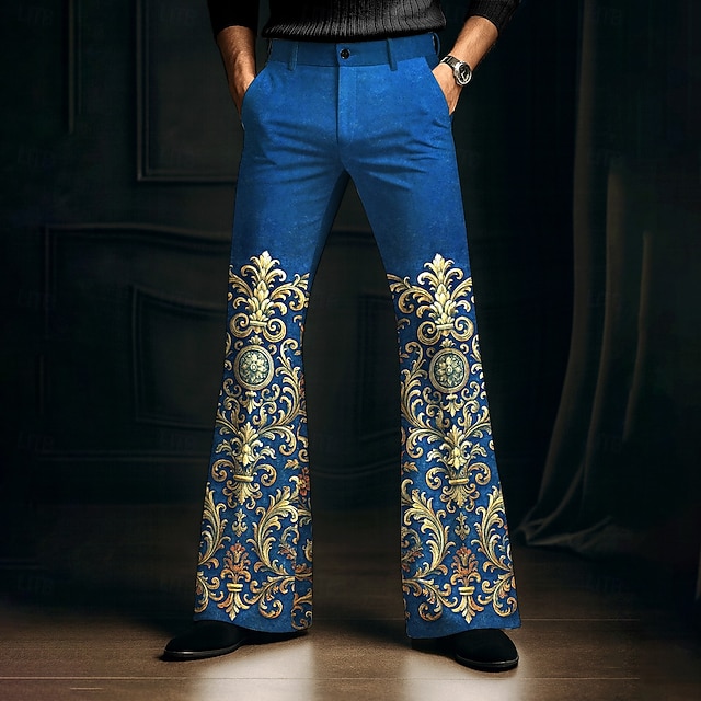Pantalon En Cuir Brillant Pour Homme - Style Années 70 Hippie Disco Avec Pattes D'éléphant, Idéal Pour Soirées à Thème Et Danse Latino