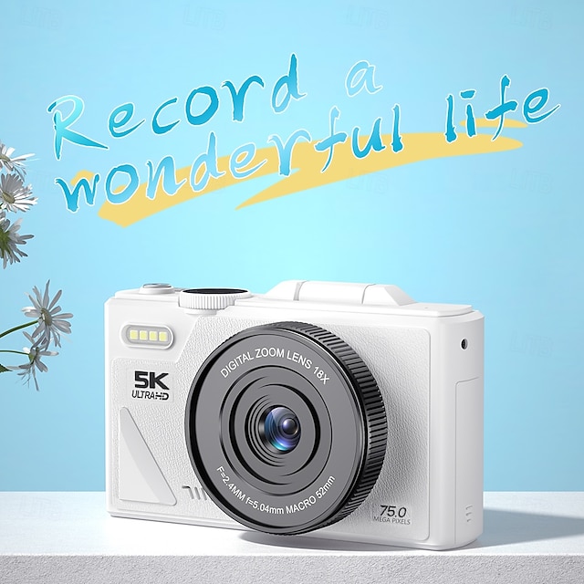  Câmera digital sem espelho com tela flip hd 5k e conectividade móvel wifi, tela ips de 3 polegadas adequada para estudantes de fotografia e videografia.