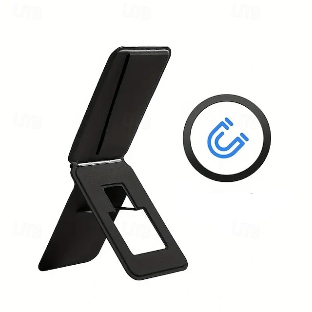  Supporto magnetico multifunzionale per telefono con slot per schede e 1 magnete adesivo compatibile con la serie iPhone, utilizzo multi-scenario, angolazione regolabile e supporto magnetico pieghevole