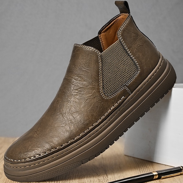  Baskets Chelsea grises à enfiler pour homme – Mocassins décontractés à tige basse avec empiècements latéraux élastiques pour un usage quotidien, les déplacements et les tenues décontractées