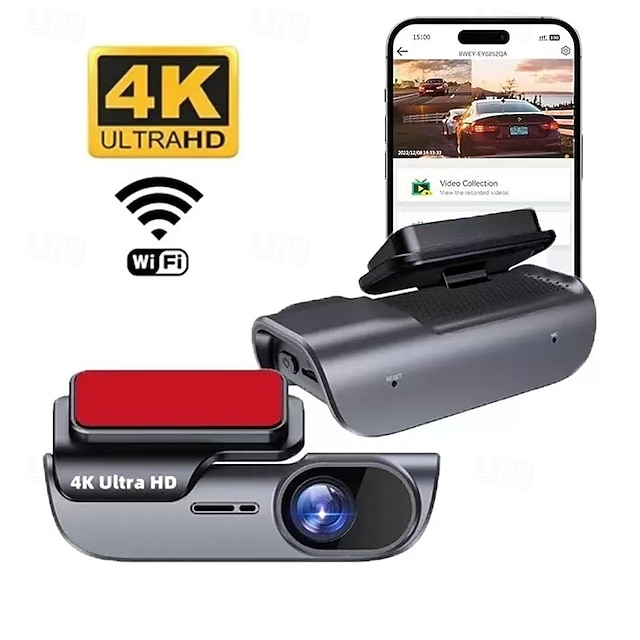  2160P Enregistrement automatique au démarrage DVR de voiture 170 Degrés Grand angle CMOS 4 pouce / Pas d'écran (sortie par APP) Dash Cam avec Vision Nocturne / Enregistrement en boucle / USB-Disk Non