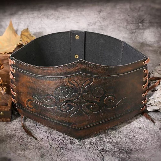  Retro Středověké Renesanční Pásek Válečník Viking Keltský rytíř Maškarní kostým Unisex předvečer Všech svatých Karneval Výkon LARP Ren Faire Dospělí Pásek Celý rok