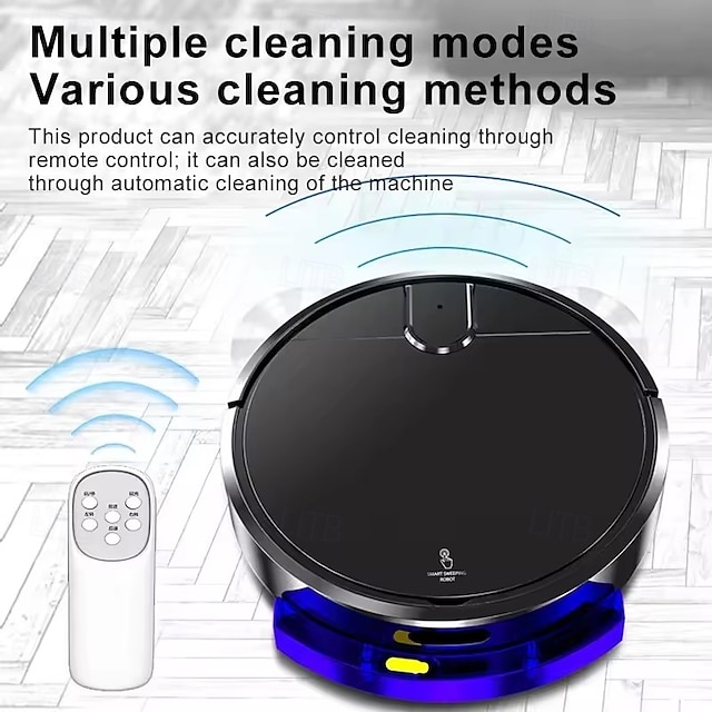  Novo aspirador de pó e varredor automático 3 em 1 recarregável com controle remoto inteligente para uso em escritório doméstico