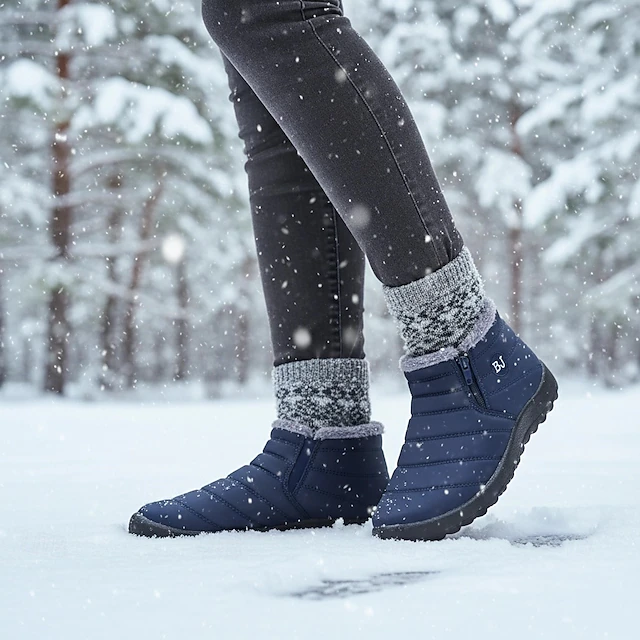Women's Winter Warm Waterproof Ankle Boots, Insulated Fleece-Lined Non-Slip Snow Boots - Ideal for Outdoor Activities, Cold Weather, and Snowy Conditions 13
