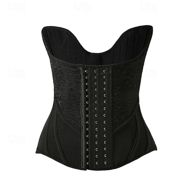 Dam Shapewear Ledigt Ren färg Spets Knappar Semester Gata Datum Ärmlös Svart Beige Vår Höst Skräddarsydd passform