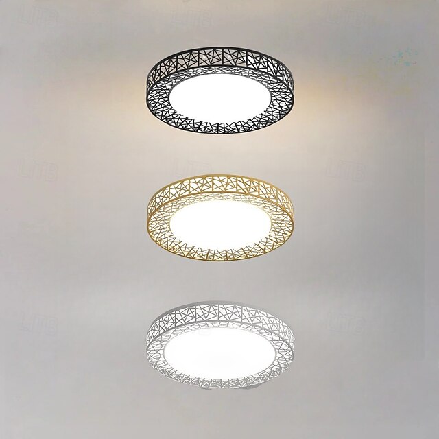  Modern Round LED Ceiling Light, Creative Metal Acrylic Design Lighting Dimmable with Remote Control Minimalist Ceiling Lamp Living Room Lamp Hallway, Bedroom