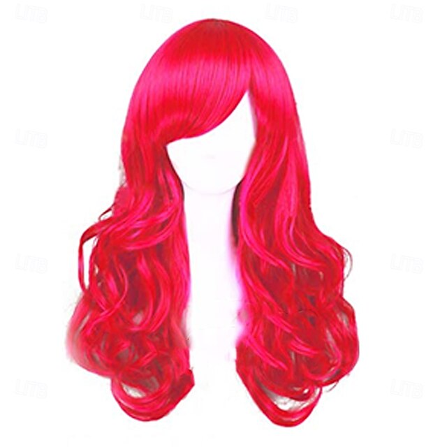  parrucche lunghe colorate - ondulate al neon &parrucche colorate ricce per donne - con occhiali al neon extra - bomboniere per addio al nubilato