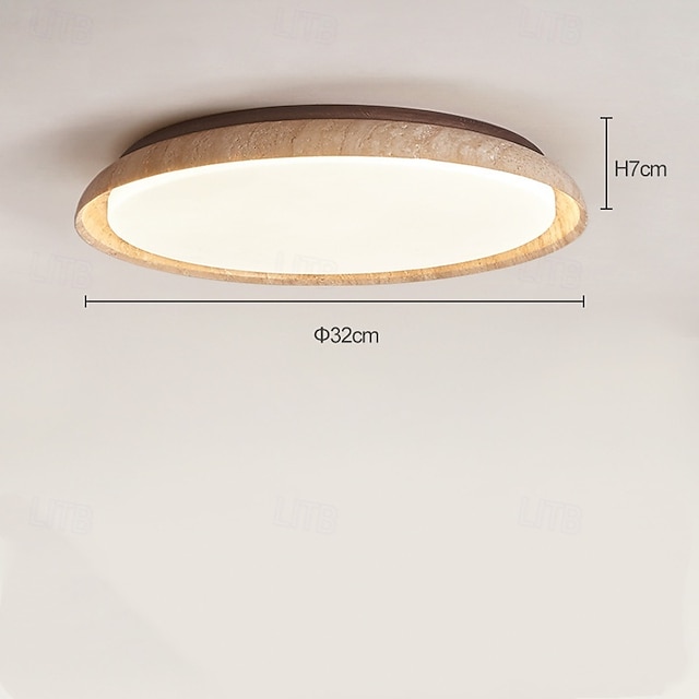  Plafonnier LED à intensité variable en continu, luminaire décoratif de plafond en pierre, plafonnier LED de 50 cm, design circulaire et rond, luminaire LED pour la maison &bureau 110-240v