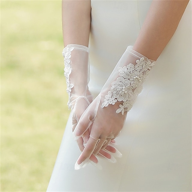  Dentelle / Tulle Longueur au poignet Gant Élégant / Soirée / Soir / Simple Avec Couleur unie Gants de Mariage / Fête