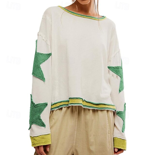 Women's Pullover Sweatshirt Lounge Top Long Sleeve Top Athleisure Graphic Fashion Gym Running Fitness Sportswear Activewear White4