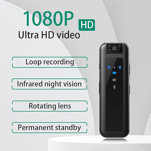  Caméra d'action Portable Rechargeable Enregistrement d'images et fonction vidéo Mini CMOS 20.0MP 1080p 32 GB H.264 Cadeau