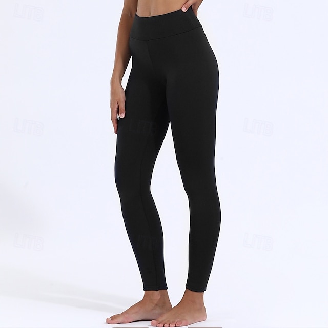  Per donna Leggings Fodera in pile accogliente Casual Lunghezza intera Misura del girovita medio Semplice Elastico in vita Calore Termico Elasticizzato Vacanza Streetwear Casual Rosso violaceo Grigio
