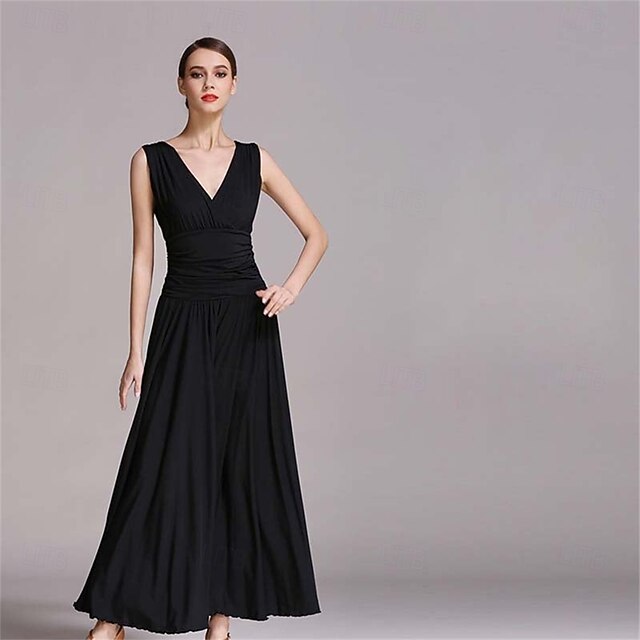 Women's V-neck Morden Dress Ballroom Dance Dress Swing Dress Training Performance4