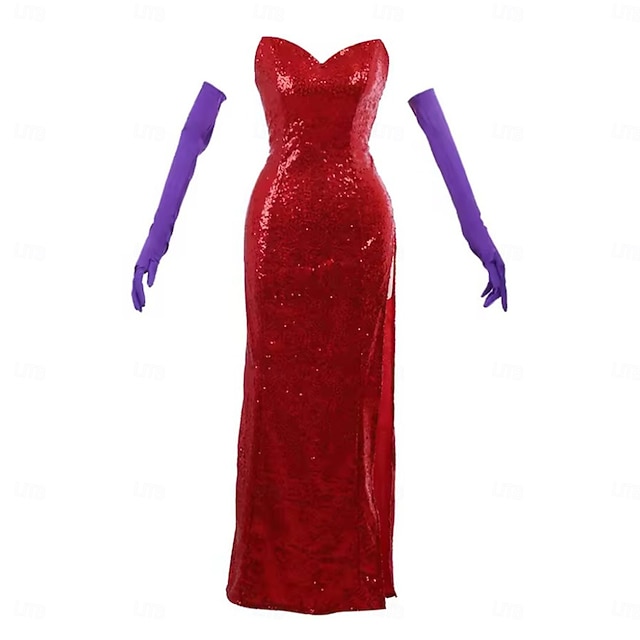 Who Framed The Toon jessica rabbit Dress Adventure Movie Sexy Costume ...