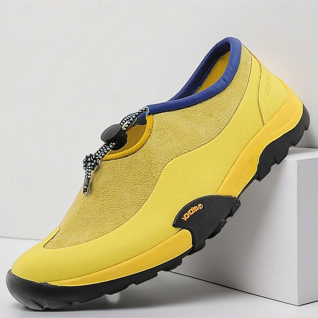  Baskets jaunes à enfiler en similicuir pour homme – chaussures de sport légères et modernes pour la marche, les festivals et le confort au quotidien