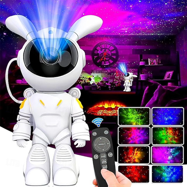  Projecteur d'étoiles astronaute LED galaxie étoile veilleuse planétarium projecteur avec minuterie et télécommande chambre plafond projecteur lumière enfants cadeau