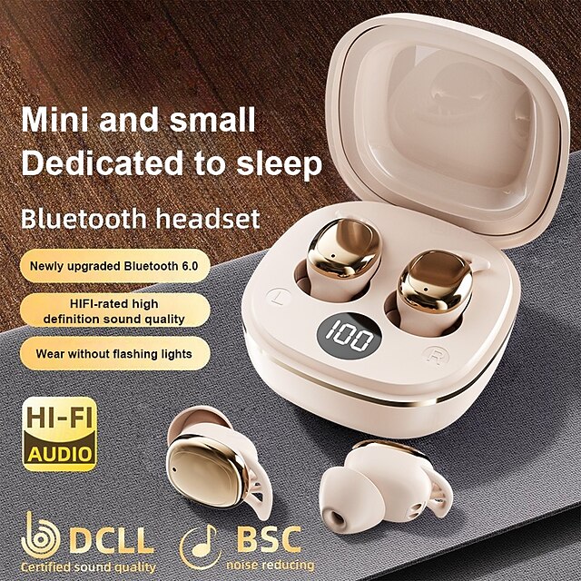  Écouteurs intra-auriculaires sans fil Bluetooth 5.3, mini-écouteurs tactiles, réduction du bruit, confortables, pour le bureau