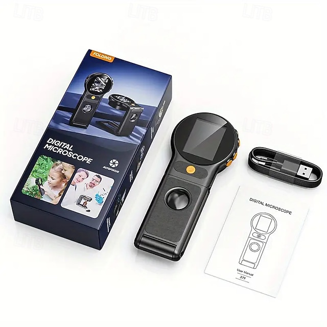  Hordozható kézi digitális mikroszkóp 500x-1000x nagyítással, autofókusszal, kettős akkumulátorral/USB tápellátással, hordozható multifunkcionális vizsgálóeszköz