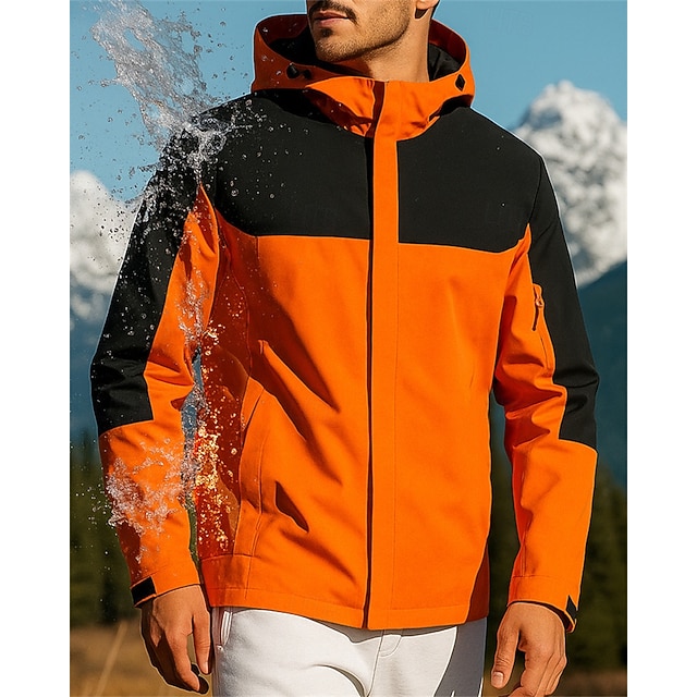  Herren Windjacke Wanderjacke Regenmantel Außen Wasserdicht Winddicht Wanderoutfits Wanderbekleidung Frühling Herbst Jacke Jagd Angeln Camping / Wandern / Höhlenforschung Dunkelgrau Rot Blau