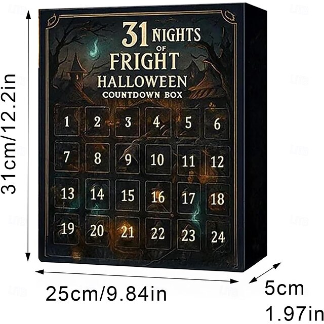 31 nights of fright halloween countdown box advent calendar with