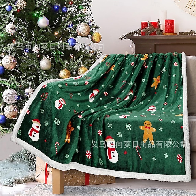  Julerødt snøfnuggeteppe i fleece, supermykt og varmt vinterteppe, koselig lurteppe, perfekt julegave