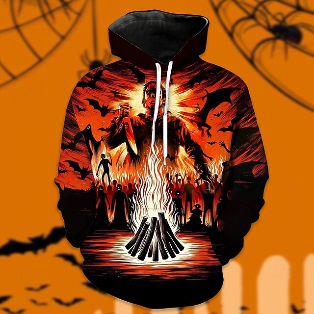 Michael Myers Hoodie Anime 3D Front Pocket Graphic For Couple's Men's Women's Adults' Halloween Carnival 3D Print Performance Party3