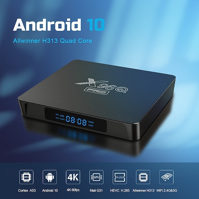  x96q pro h313 nova chegada x96q pro tv box android 10.0 allwinner h313 2.4 &Reprodutor de mídia Wi-Fi 5G, decodificador YouTube PK X96 H96 HK1