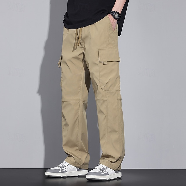  Per uomo Pantaloni Cargo Pantaloni Coulisse Elastico in vita Multi-tasche Semplice Indossabile All'aperto Quotidiano Campeggio & Escursionismo Moda Classico Nero Verde militare