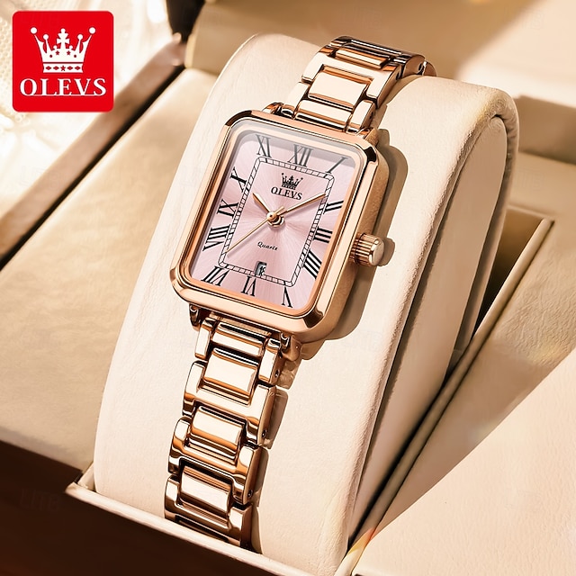  Olevs 5641 Quarzuhr Frau Top-Marke original wasserdichte Uhr für Frauen Edelstahlarmband römische Skala Datum Armbanduhr