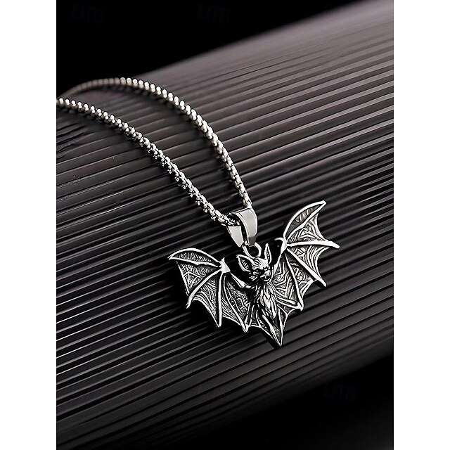 Collana Pipistrello SIXDUTON – Ciondolo In Acciaio Inox 316L – Stile Punk Gotico Per Uomini E Donne – Regalo Per Halloween