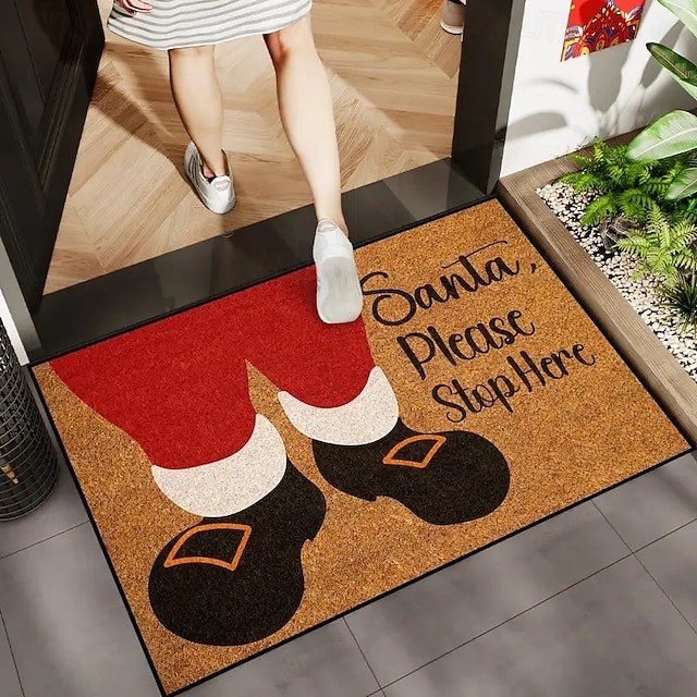  zerbino natalizio antisporco, tappeto per ingresso, tappetino resistente all'usura per cucina, bagno e soggiorno