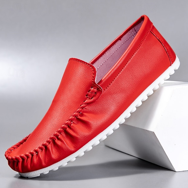  Rote Slipper aus Kunstleder für Herren – leichte Freizeitschuhe für den Alltag und auf Reisen