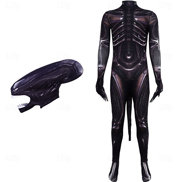 Alien Xenomorph Mask Costume Bodysuits Horror Scary Costume for Men's ...