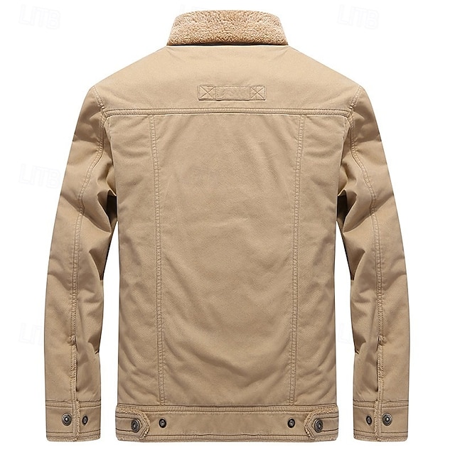 Homme Imprimé Vache Veste en Polaire Veste Cargo Veste Sherpa Chaleur Thermique ancien Occasionnel Extérieur Maison Poches multiples Vestes en coton manteaux d'hiver Automne Hiver Col rabattu en