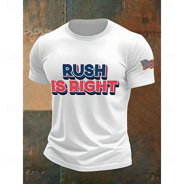Men's Quotes & Sayings American Flag Short Sleeve Shirt T shirt Tee Tee Top Short Sleeve T shirt 3D Print Crew Neck Shirt Fashion Designer Casual Vacation Daily Holiday Black White Red All Seasons4