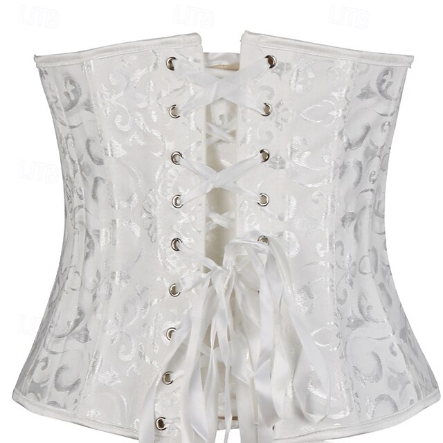 Women's Corset Shapewear Waist Cincher Shapewear Sexy Corset Sexy Sweet Pure Color Backless Vacation Street Date Sleeveless Corset Black White Spring Fall Tailored Fit4