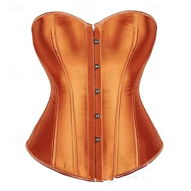 Women's Corset Shapewear Waist Cincher Shapewear Sexy Corset Sexy Sweet Pure Color Buttons Vacation Party Street Sleeveless Off Shoulder Black Red Orange Spring Fall Tailored Fit4