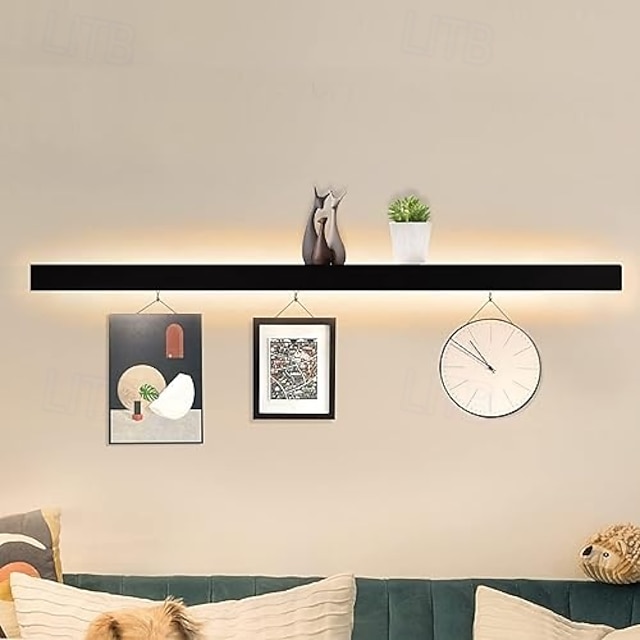  Luz de pared LED, estante blanco cálido, accesorio de iluminación para montaje en pared, estantes de exhibición interiores rectangulares, luces de pared, acrílico esmerilado elegante, antioxidante,