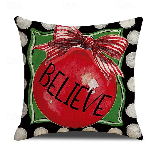  2026 nya söta julörngott, linne med jultomtetryck, tecknade julprydnadskuddar för soffa &vardagsrum