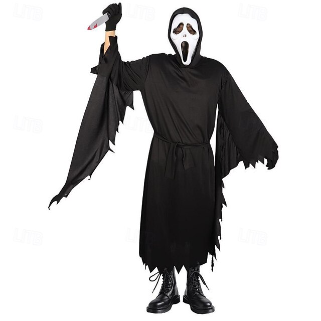 Death Ghostface Halloween Cosplay Costume Mask Scream Horror Scary Costume Kid's Carnival Mardi Gras Party Stage Easy Halloween Costumes Dress Up4