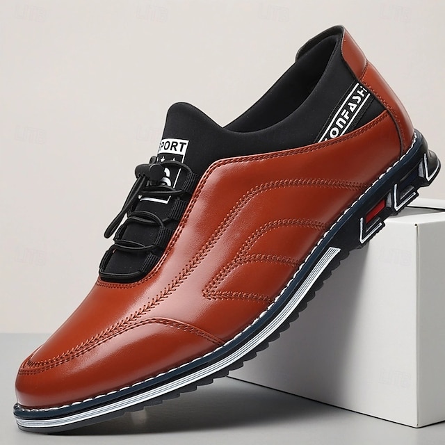  Baskets basses marron à lacets et semelle sport pour homme, style streetwear tendance pour le travail, les voyages et les sorties en week-end.