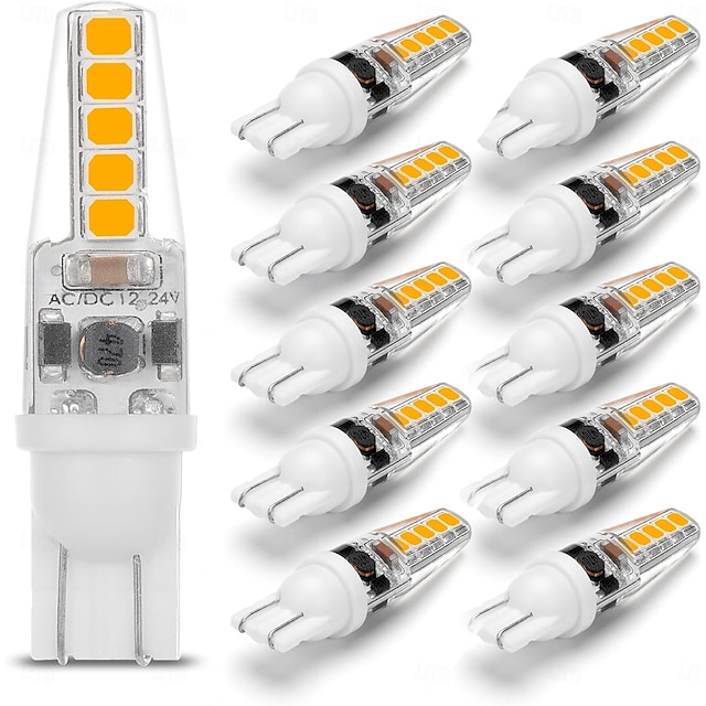  12 voltos, alacsony feszültségű, ék alakú foglalatú LED-es tájvilágítási izzók, t5, t10, 2w, 300lmt5, malibu ösvénykerti izzók, 921, 922, 912, 194, 168, t10, lakókocsi, utánfutó, lakóautó, tengeri