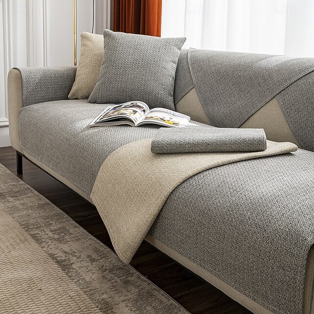 Copridivano In Ciniglia Lavabile Oversize 180x340 Cm - Resistente Agli Animali - Per Divani 2-3 Posti - Colore Nero