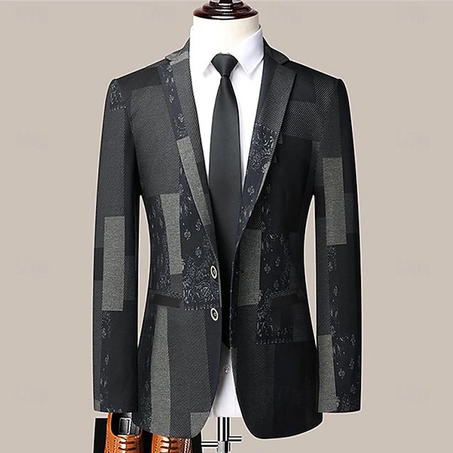 Men's Floral Color Block Long Sleeve Turndown Fashion Streetwear Business Work Wear to work Going out Buttons Print 6