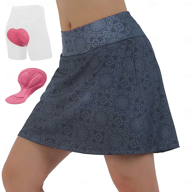 Women's Geometic Cycling Skort Skirt Bike Skirt Bottoms Mountain Bike MTB Road Bike Cycling Sports 3D Pad Cycling Quick Dry Moisture Wicking Black Pink Spandex Clothing Apparel Bike Wear 13