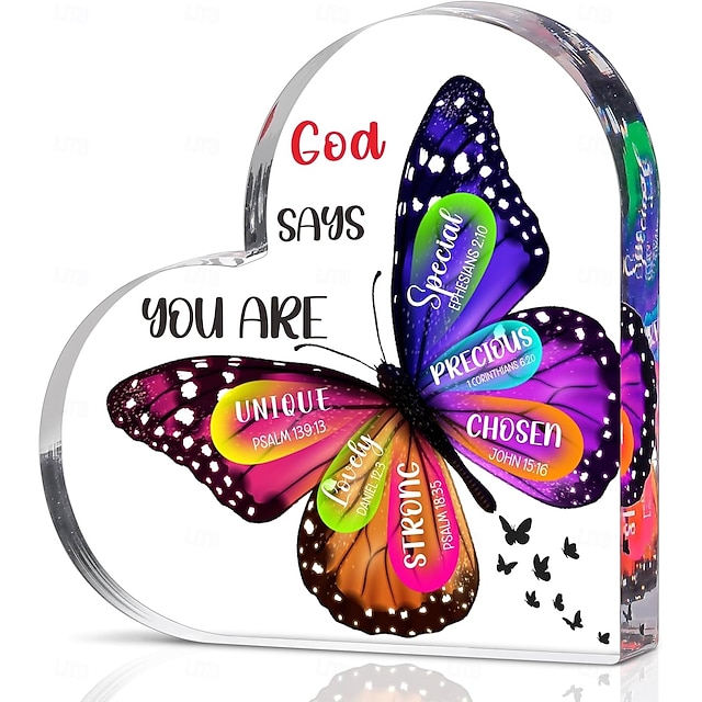  Christian Gifts for Women Stocking Stuffers for Women Teen Girls - Butterfly Inspirational Religious Gifts for Mom Wife Sister Friends Coworker Female Christmas Birthday Present Home Art Decor Signs