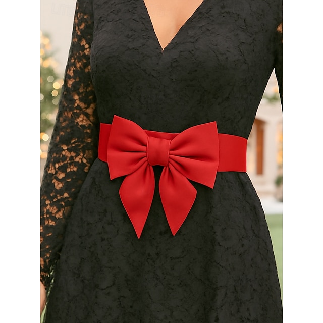 Ceinture élastique à nœud pour femme, élégante et confortable pour les robes, accessoire de Noël parfait en plusieurs couleurs