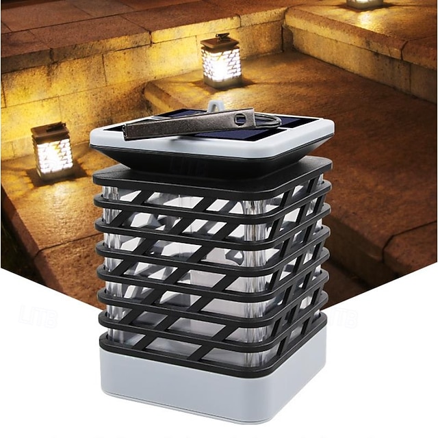  Lanterna solare a LED impermeabile, luce danzante, luci di candela, lampada a fiamma tremolante, lanterne a ombrello, luce notturna, sensore automatico per giardino, patio, cortile