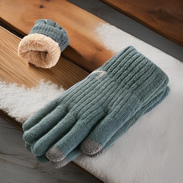  Herre 1 par Fingerspisser Vinterhansker Strikkede hansker Fingerløse hansker Mote Moderne Hansker Hold Varm Strikking Fleece عادي Høst Svart Navyblå Blå Grå