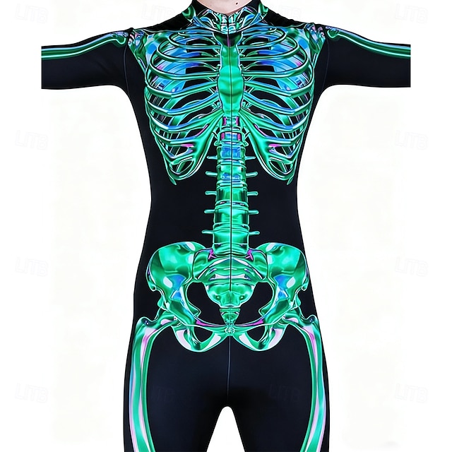 頭蓋骨・人骨 カーニバルコスチューム フルボディスーツ コスプレ衣装 補正下着・補正インナー ハロウィングループカップルコスチューム 子供用 成人 男性用 女性用 怖いコスチューム ハロウィーン カーニバル マスカレード 簡単なカーニバルコスチューム